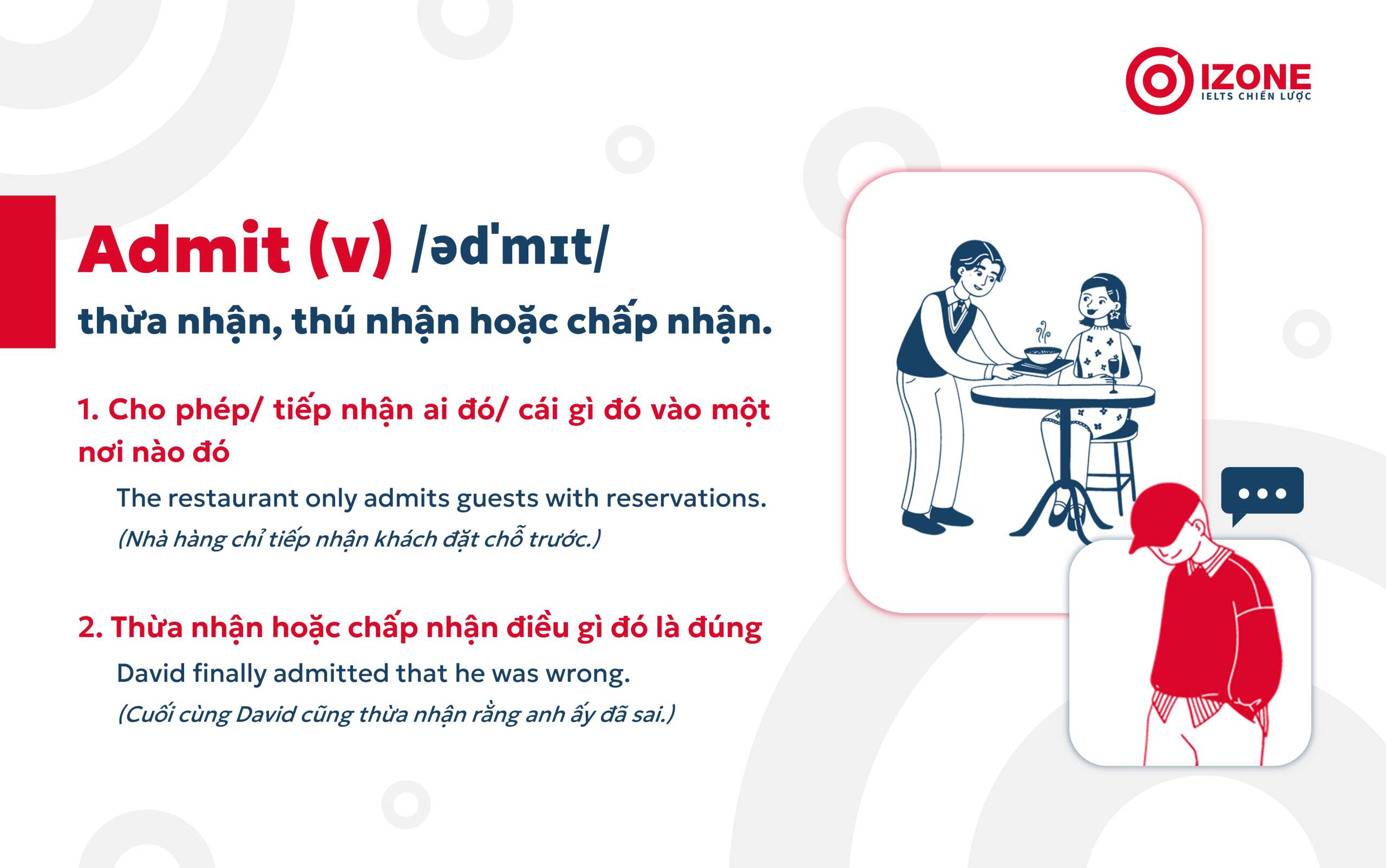 Nghĩa của admit