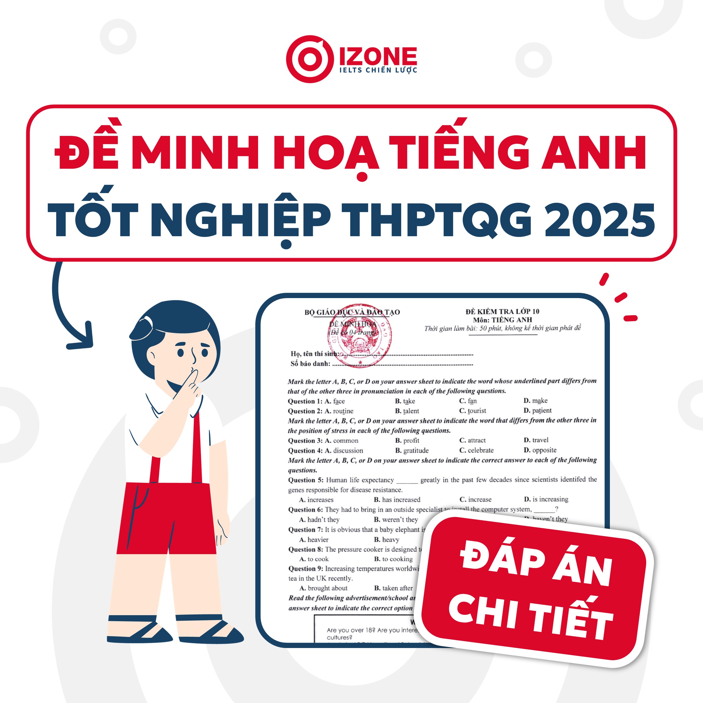 [MỚI NHẤT] Đề minh hoạ tiếng anh tốt nghiệp THPTQG 2025 kèm đáp án chi tiết