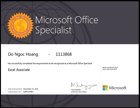 các loại chứng chỉ tin học: chứng chỉ tin học Microsoft Office Specialist (MOS)