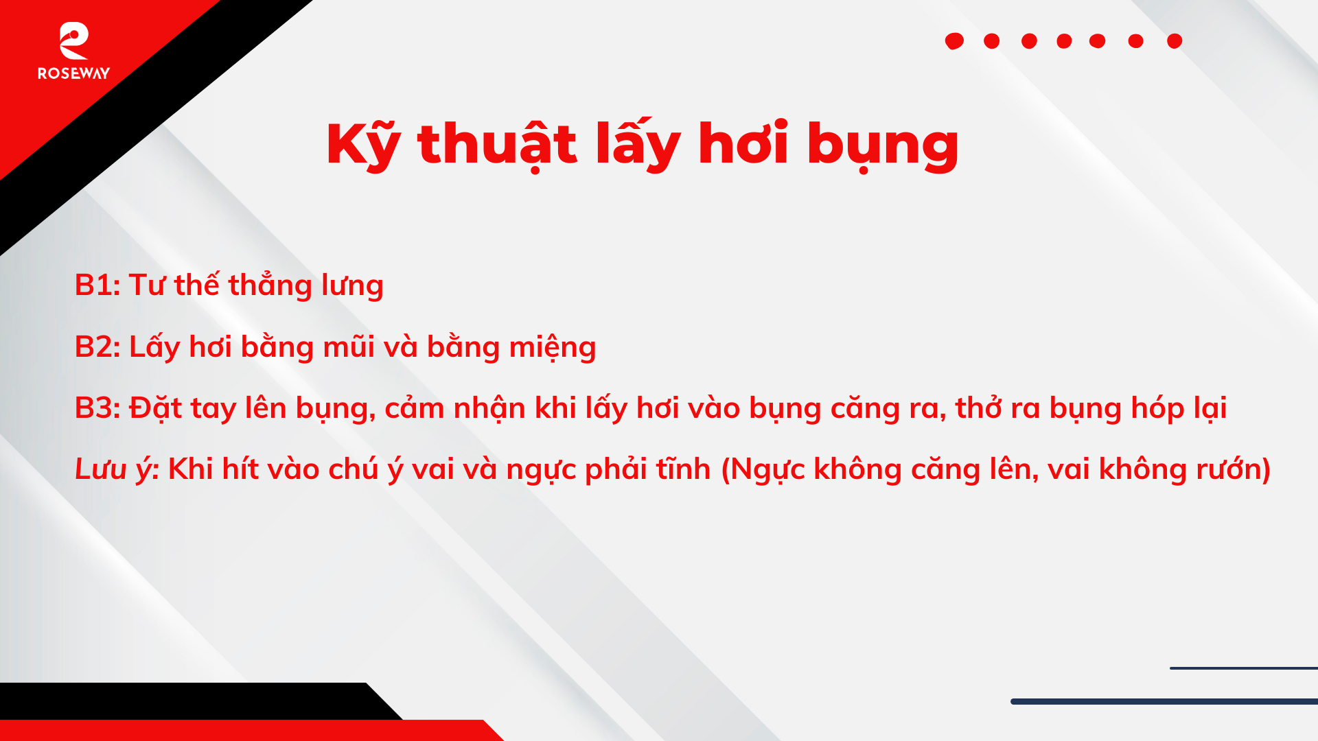 Các bài tập thực hành về kỹ thuật hơi bụng