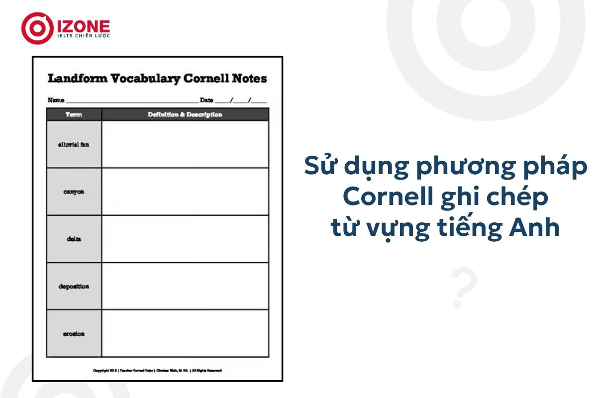 Cách sử dụng phương pháp Cornell ghi chép tiếng anh hiệu quả