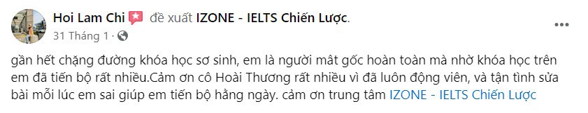 feedback của học viên IZONE