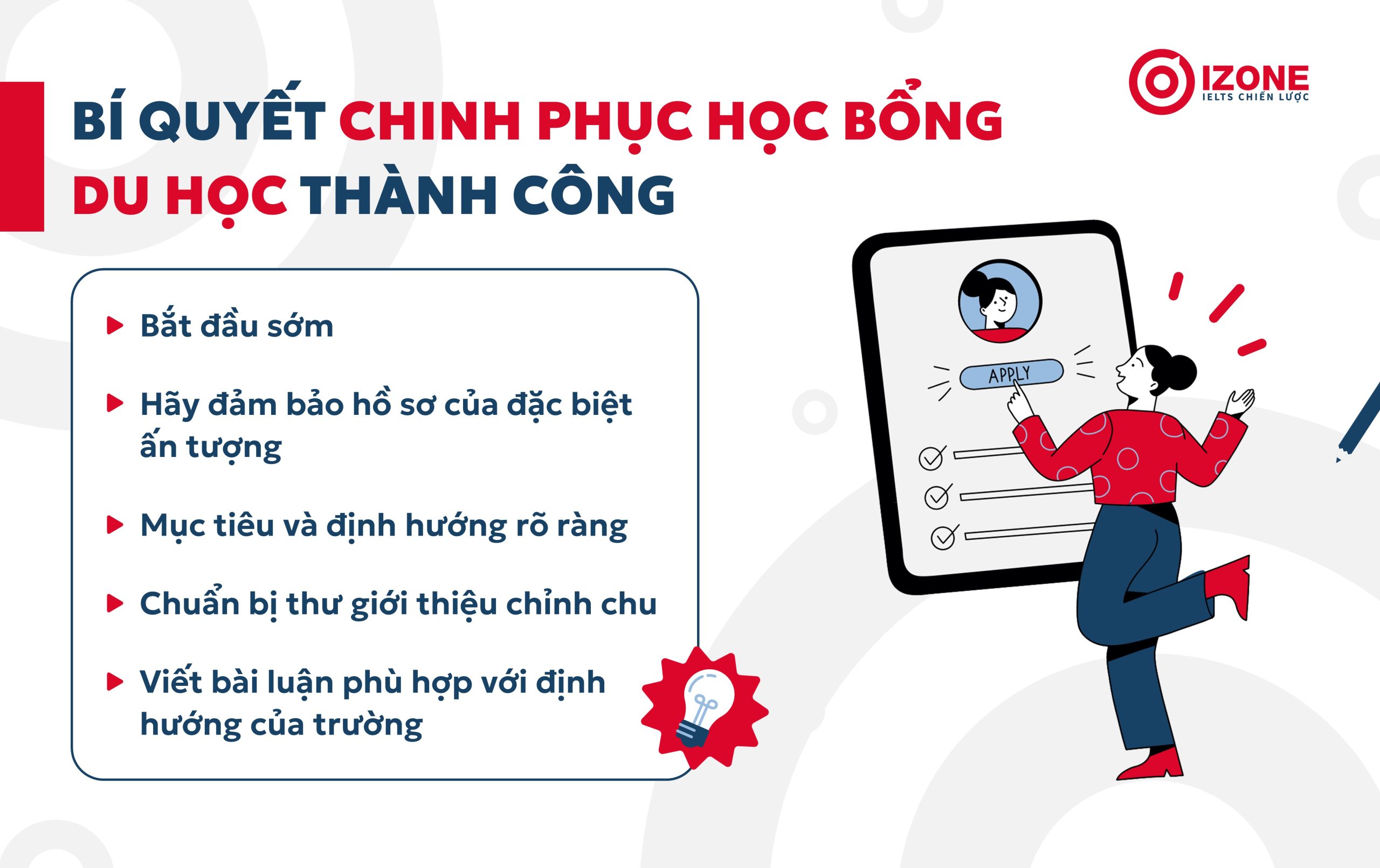 Để chinh phụ được học bổng bạn cần theo lộ trình rõ ràng và đầy đủ