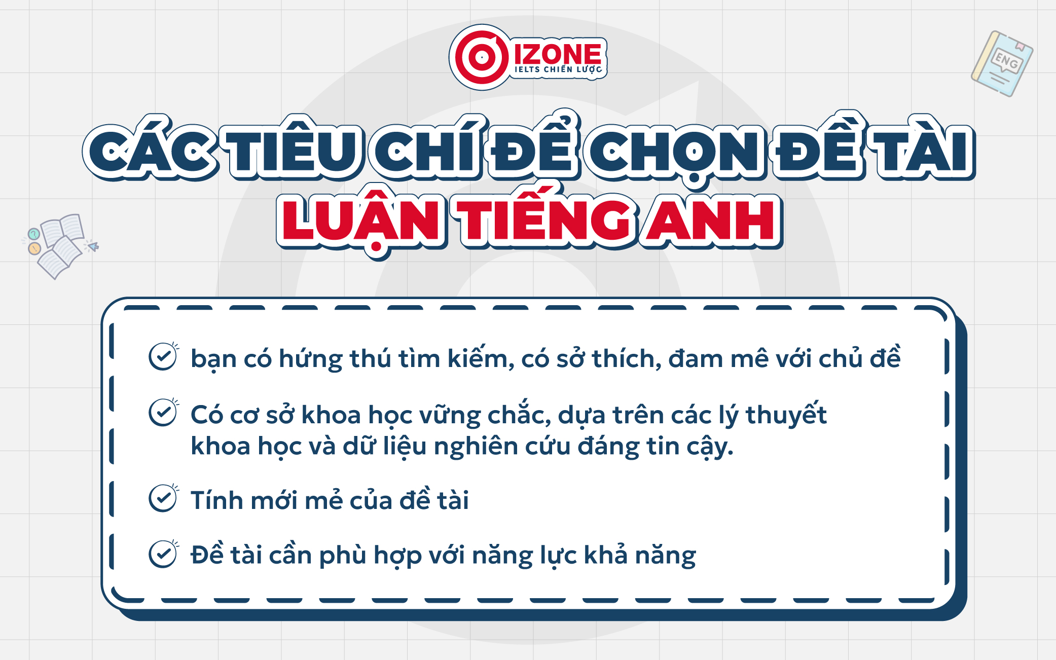 Các tiêu chí để chọn đề tài luận văn Tiếng Anh phù hợp