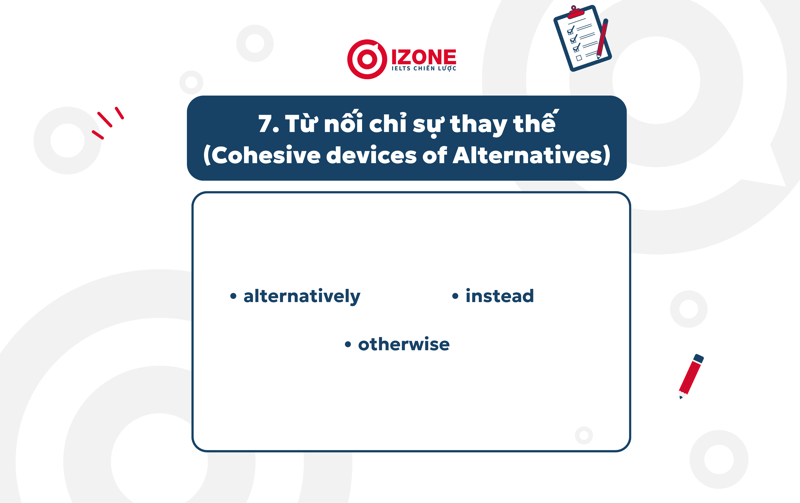 Các cấu trúc ngữ pháp của Cohesive devices: Cohesive devices of Alternatives