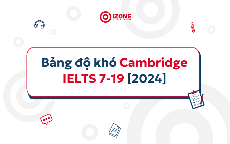 Bảng độ khó Cambridge IELTS 7-19 (2024)